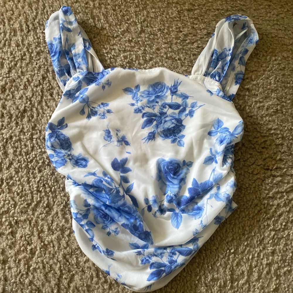 SHEIN Blue Floral Blouse